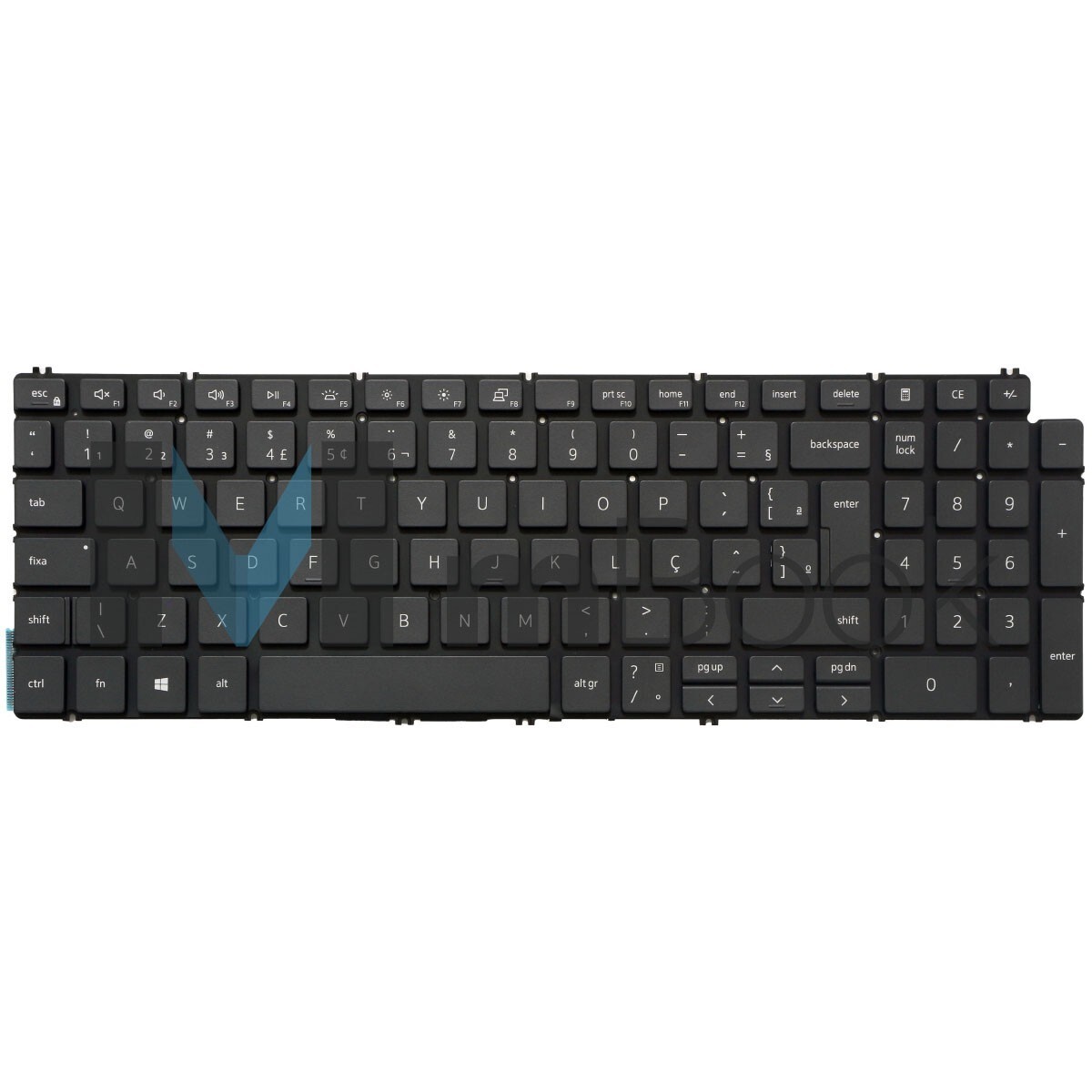 Teclado retroiluminado para Dell I15-I120K-M45M grafite, 