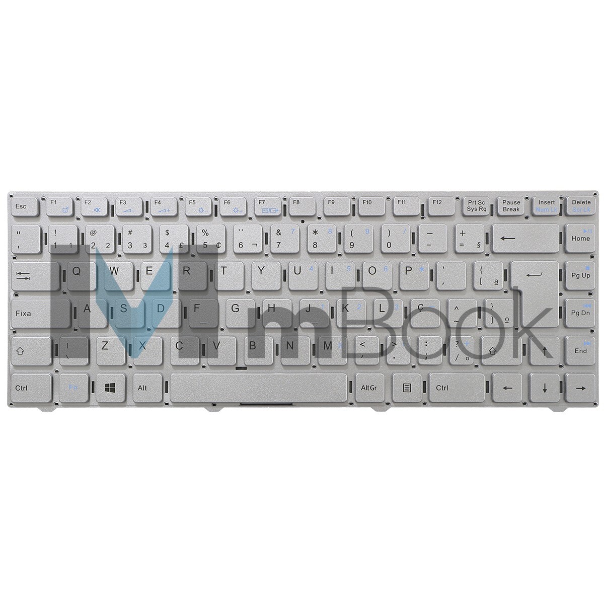 Teclado para Vaio C14 compatível com MP-11J78PA-F5167 prata, 