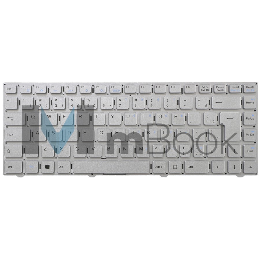 Teclado para Vaio C14 compatível com MP-11J78PA-F5167 prata, 