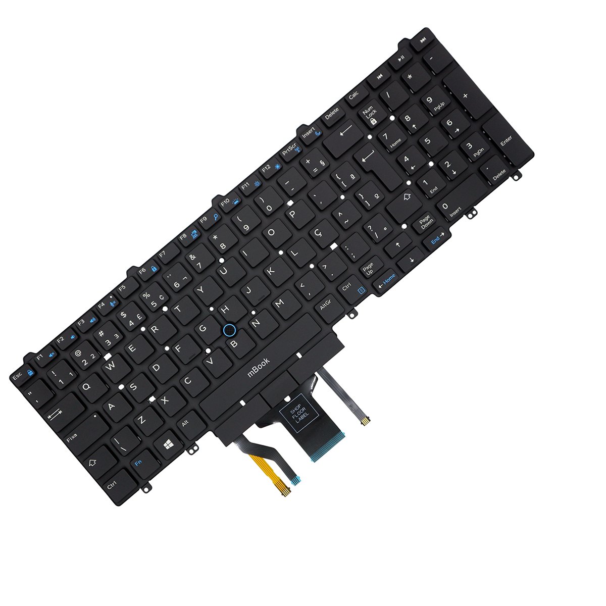 Teclado compatível com Dell 006RFV retroiluminado com ç, 