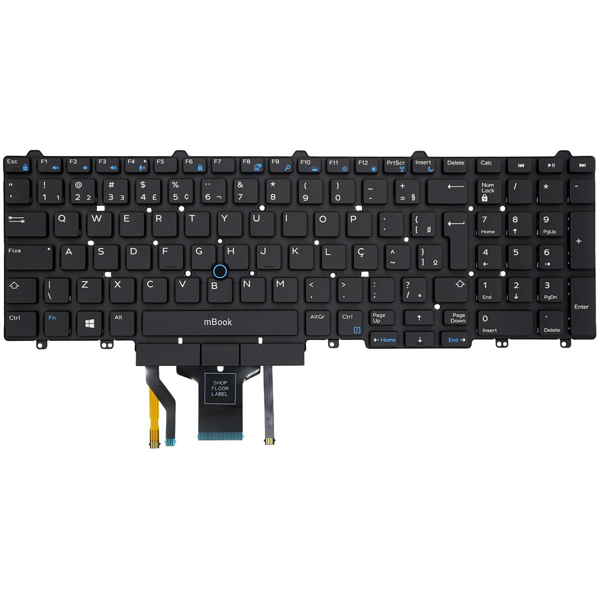 Teclado compatível com Dell 006RFV retroiluminado com ç, 