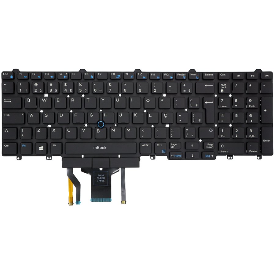 Teclado compatível com Dell 006RFV retroiluminado com ç, 