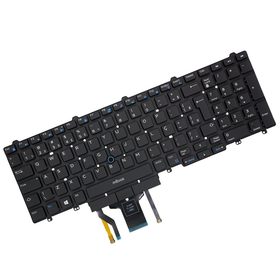 Teclado compatível com Dell 006RFV retroiluminado com ç, 