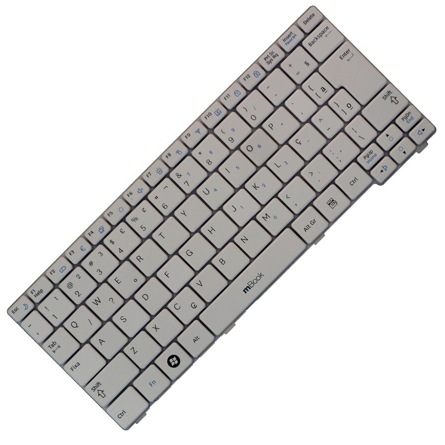 Teclado branco compatível com BA59-02709P com tecla ç, 