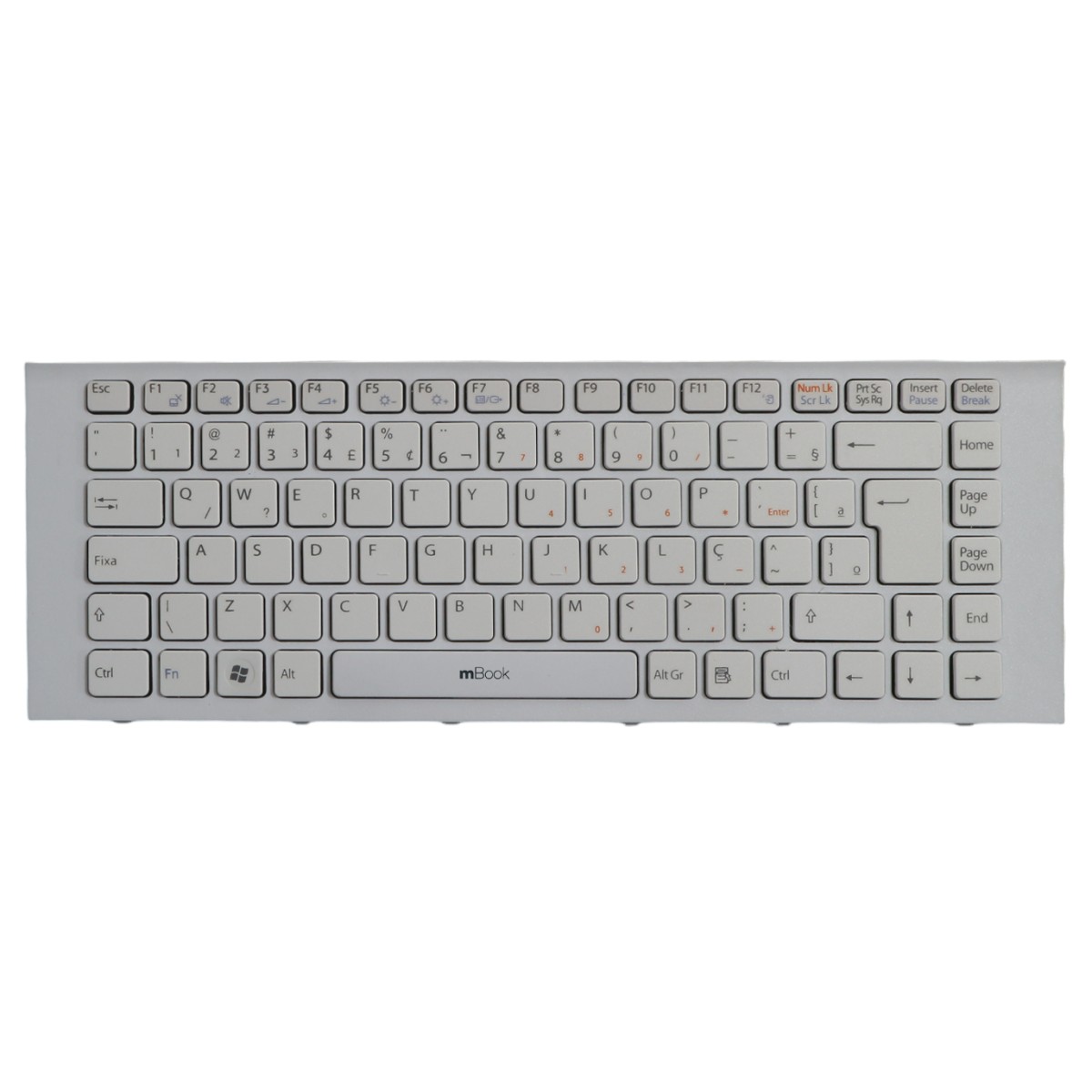 Teclado compatível 148970111 Sony Vaio branco com ç, 