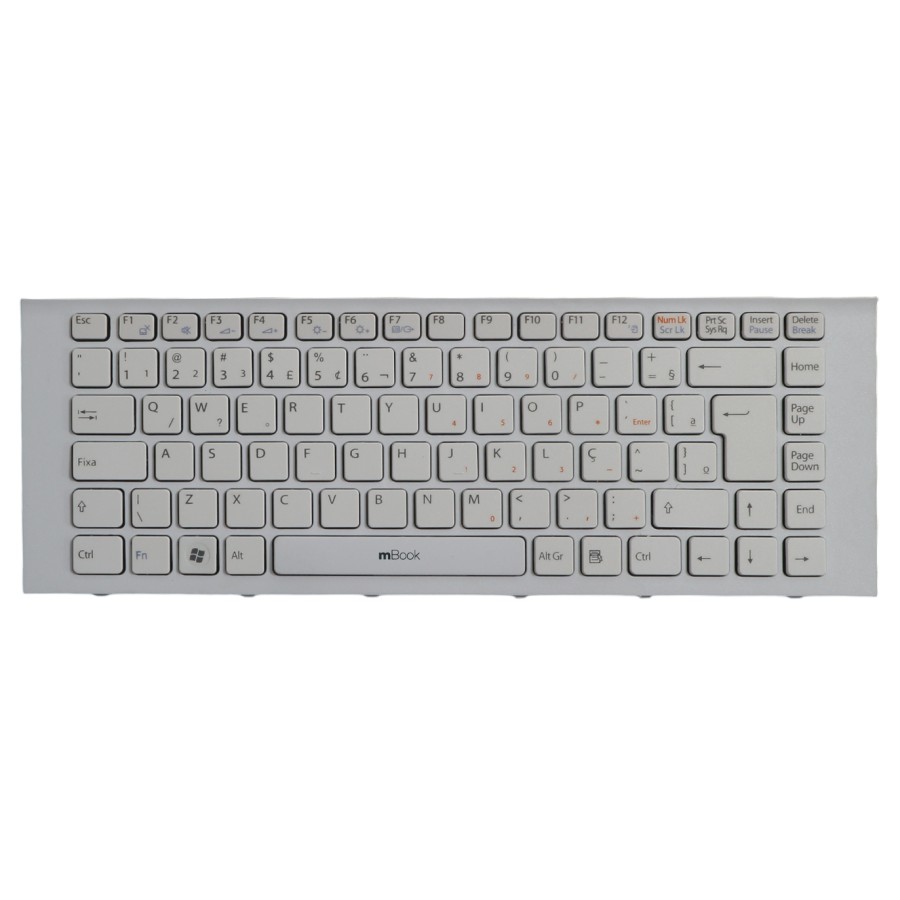 Teclado compatível 148970111 Sony Vaio branco com ç, 