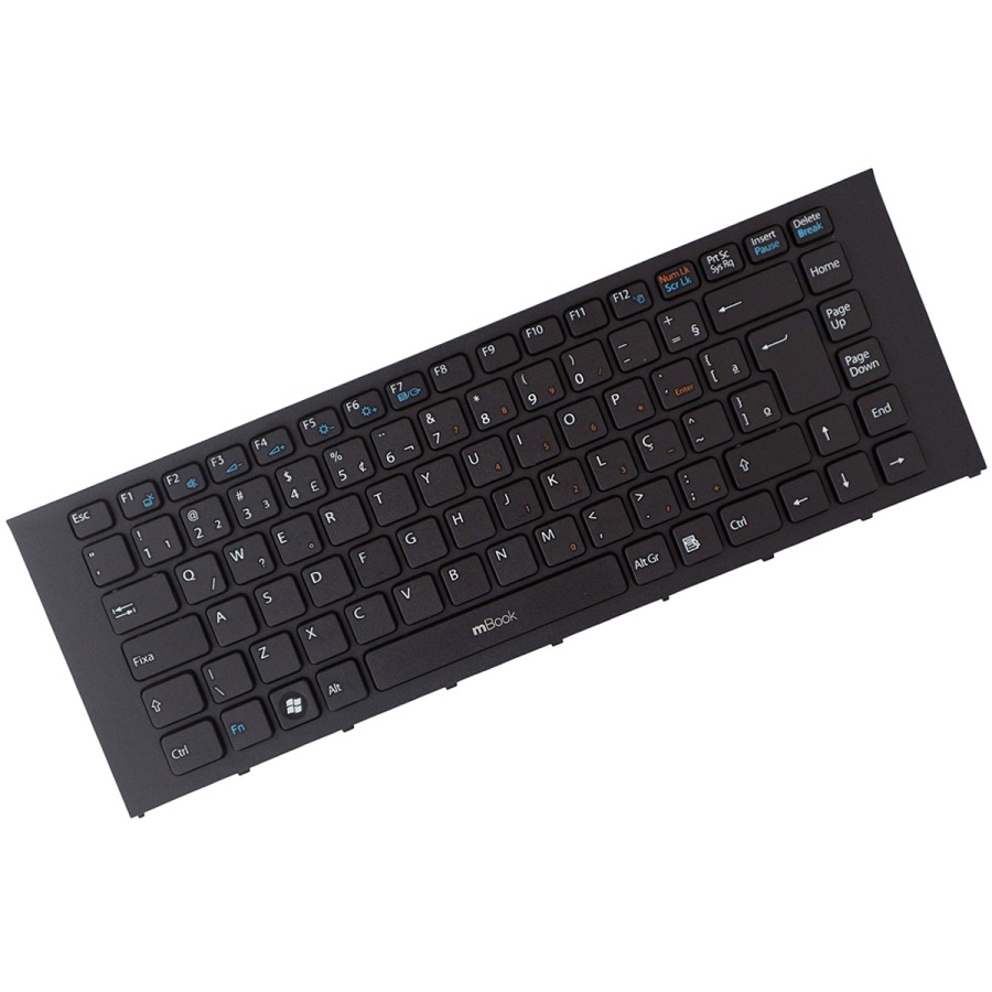 Teclado para Vaio VPC-EA15FG, EA16EC preto com ç e moldura, 