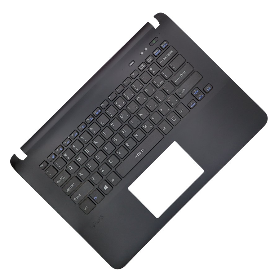 Palmrest com Teclado US Preto para Sony Vaio SVF14319SG, 