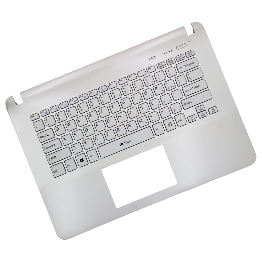 Palmrest com Teclado US Branco para Sony Vaio SVF14217CXB, 