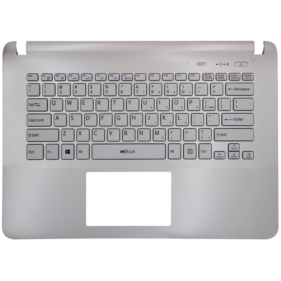 Palmrest com Teclado US Branco para Sony Vaio SVF14218SN, 