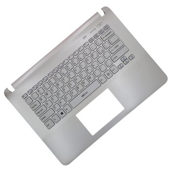 Palmrest com Teclado Branco para Sony Vaio SVF142A29L, 