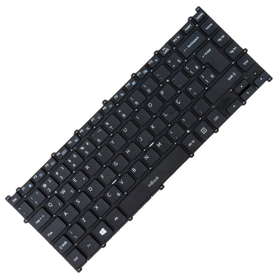 Teclado compatível Samsung BA98-00890P branco com ç, 