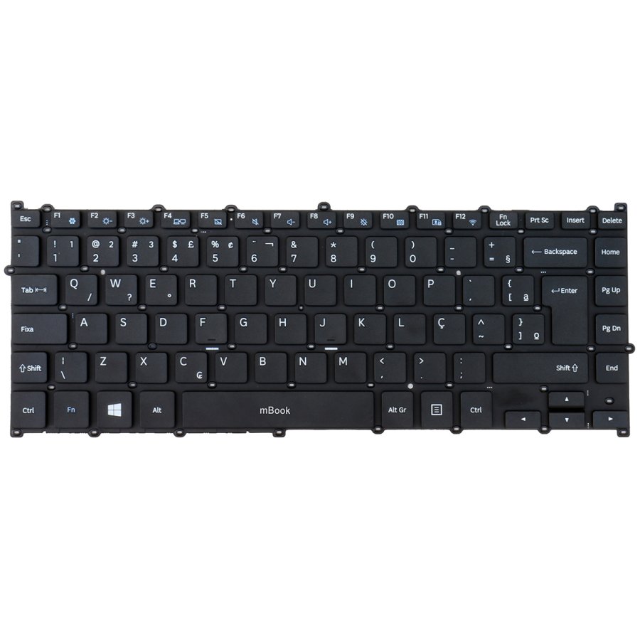 Teclado compatível Samsung BA98-00890P branco com ç, 