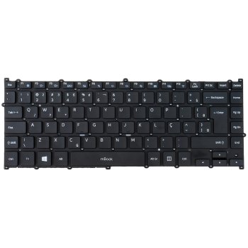 Teclado compatível Samsung BA98-00890P branco com ç, 