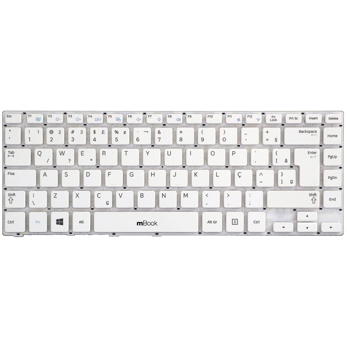 Teclado compatível Samsung BA59-03680A branco com ç, 