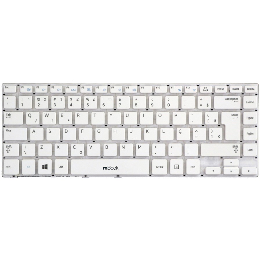 Teclado compatível Samsung BA59-03680A branco com ç, 