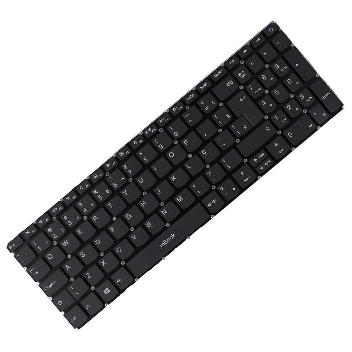 Teclado compatível Lenovo PK1314F1A28 com ç e power, 