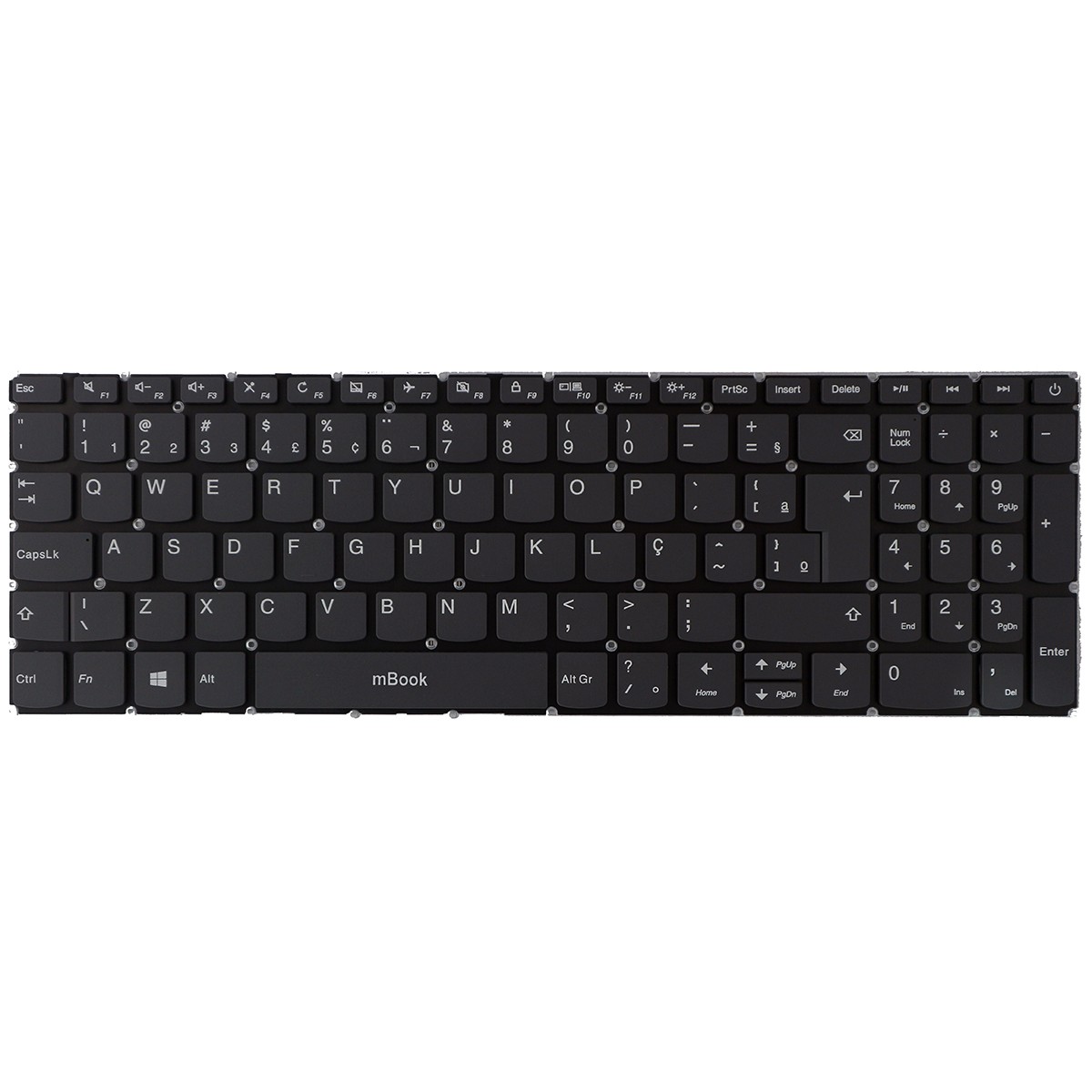 Teclado compatível Lenovo PK1314F1A28 com ç e power, 