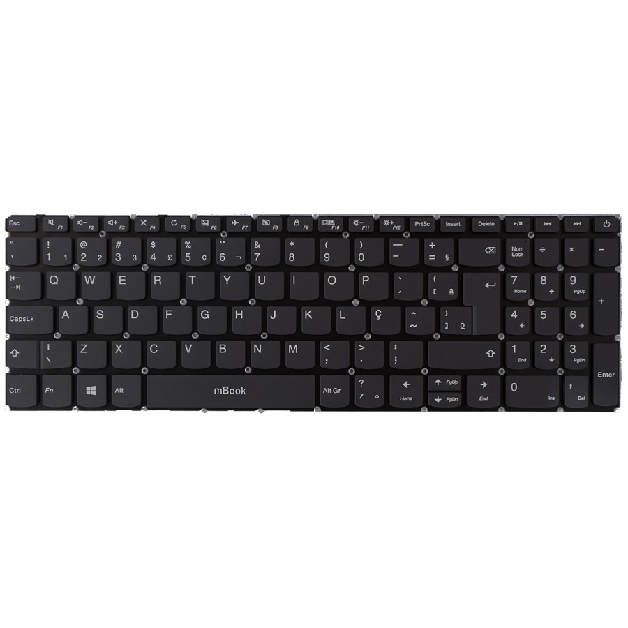 Teclado compatível Lenovo SN20N0459116 com ç e power, 
