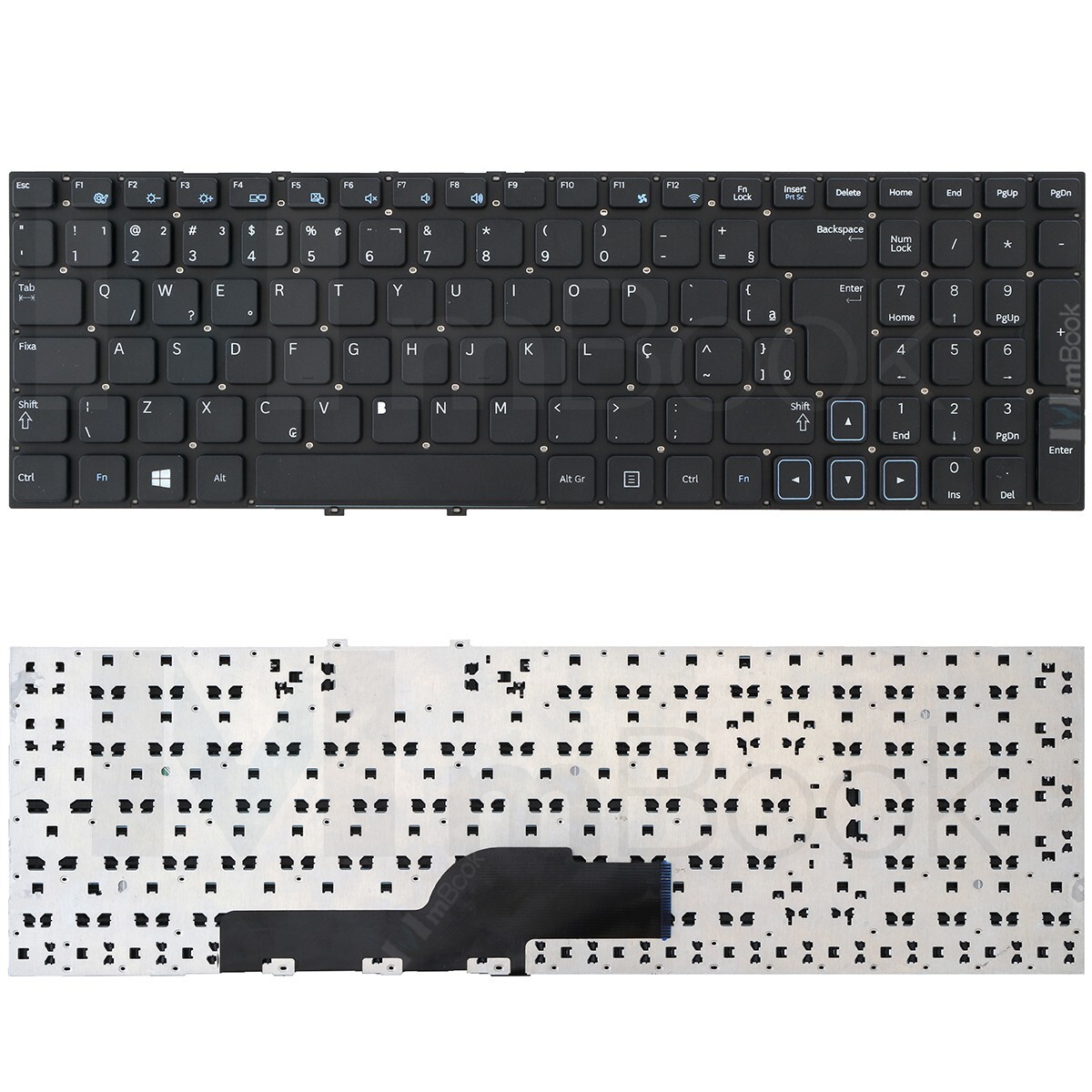 Teclado compatível com Samsung BA59-03182A com ç, 