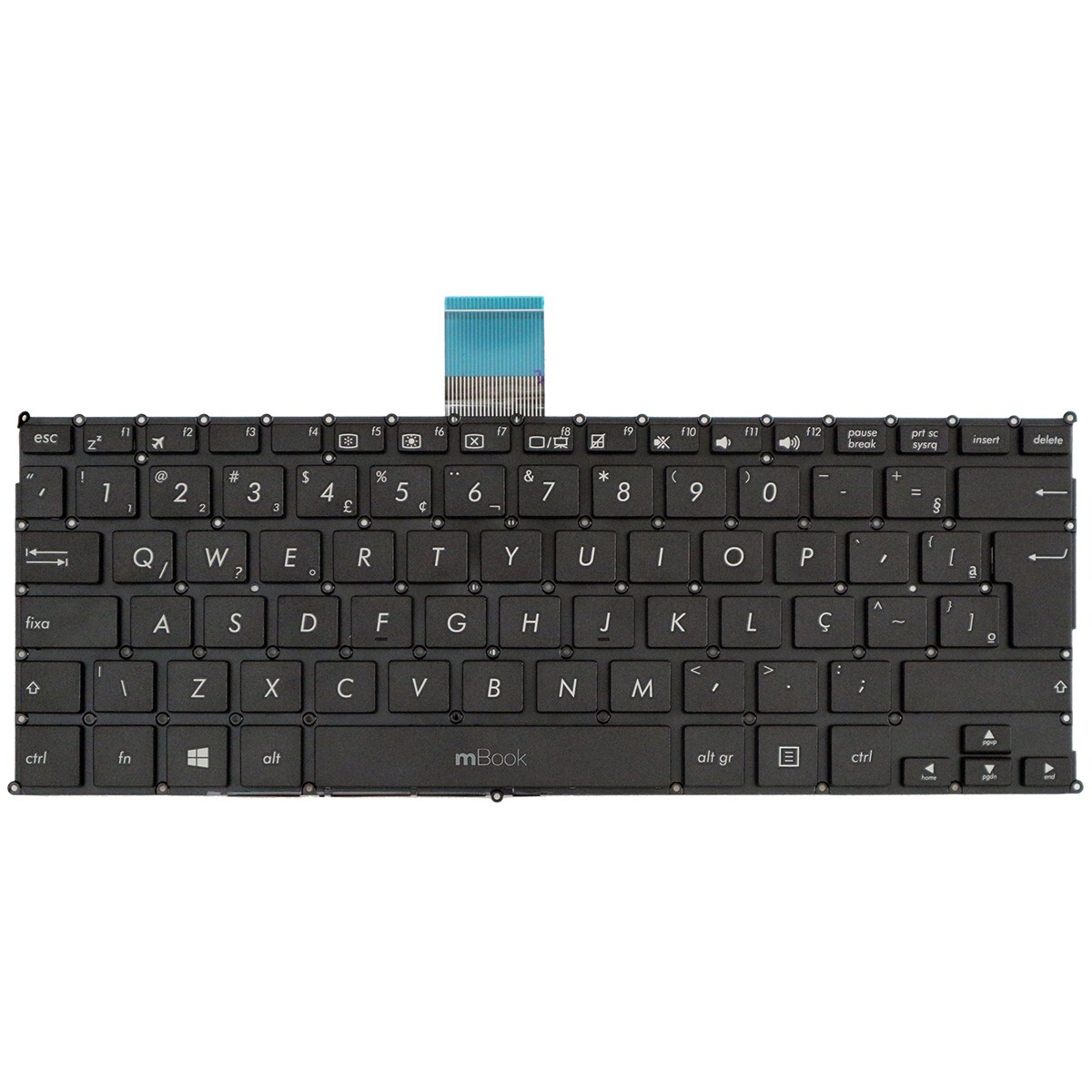 Teclado compatível Asus 0KNB0-1127BR00 sem moldura com ç, 