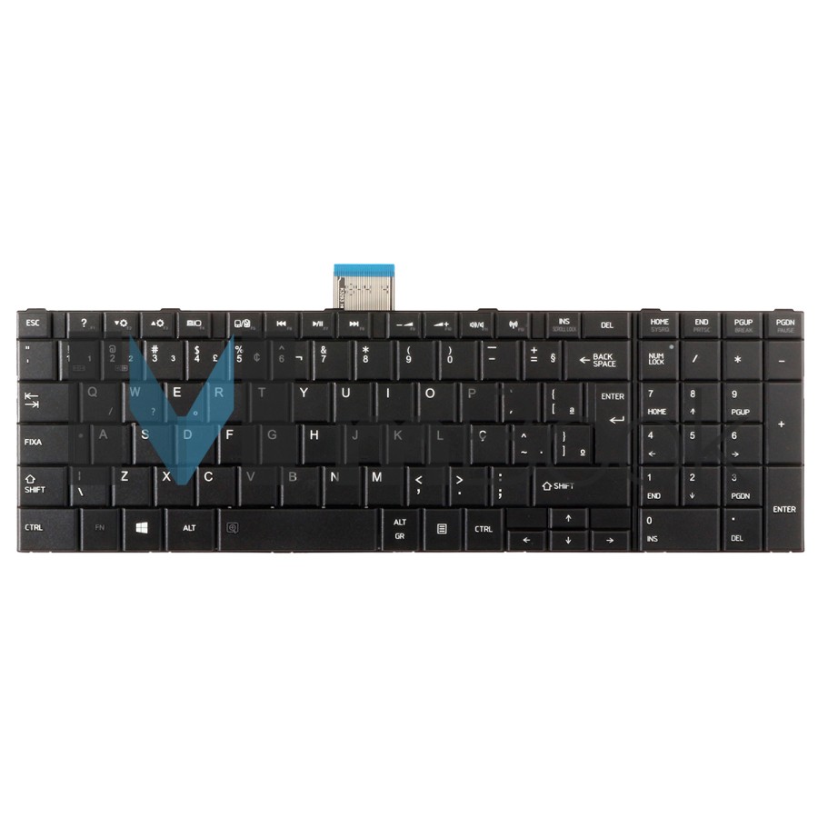 Teclado compatível Toshiba V000320330 com ç, 