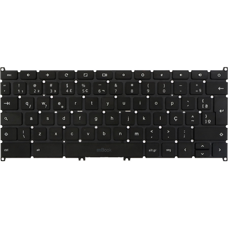 Teclado compatível com Acer NSK-RBASC 1A com Ç, 