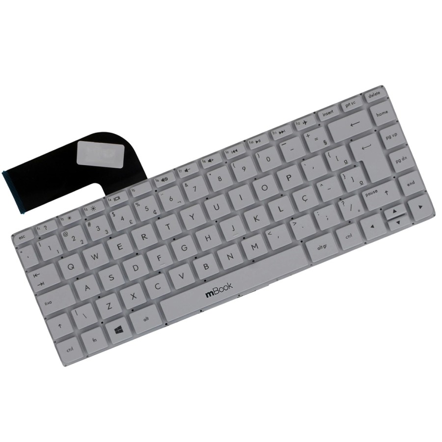 Teclado compatível HP V14086BR1 branco com Ç, 