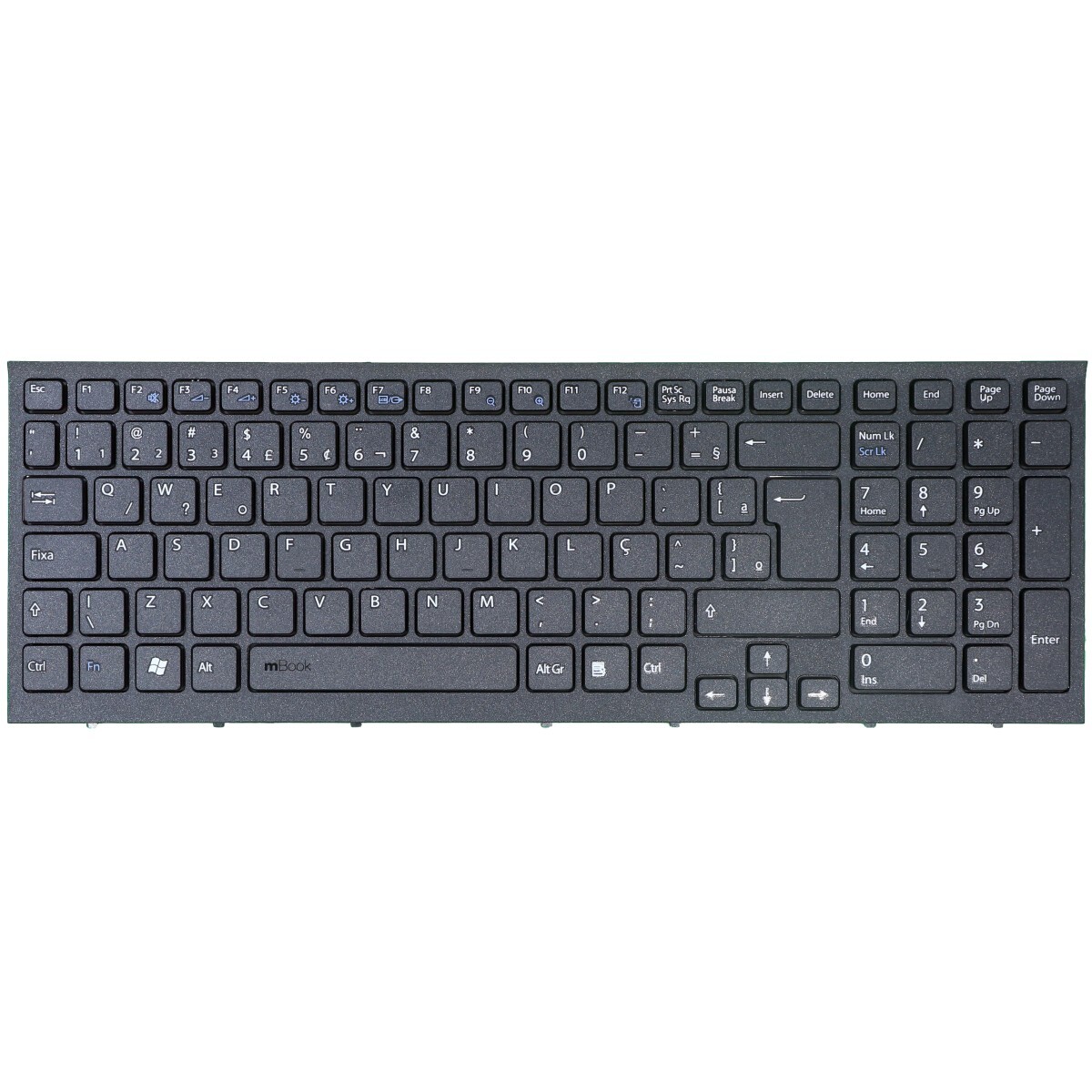 Teclado compatível Sony 148793471 preto com Ç, 