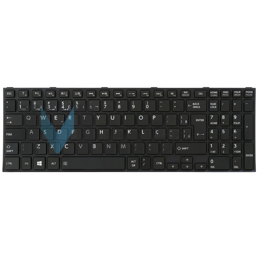 Teclado compatível Toshiba K000889400 com moldura Ç, 