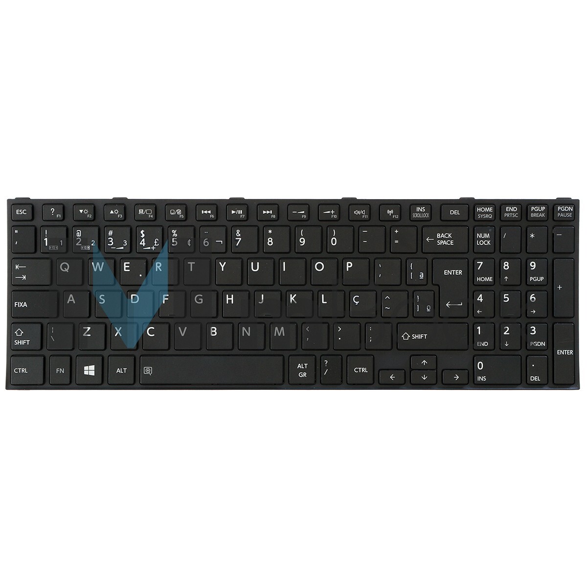 Teclado compatível Toshiba K000889400 com moldura Ç, 