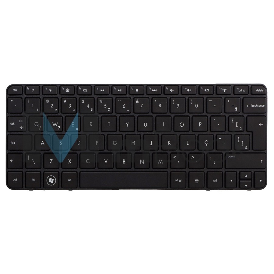 Teclado compatível com HP Mini 622344-201 preto com ç, 