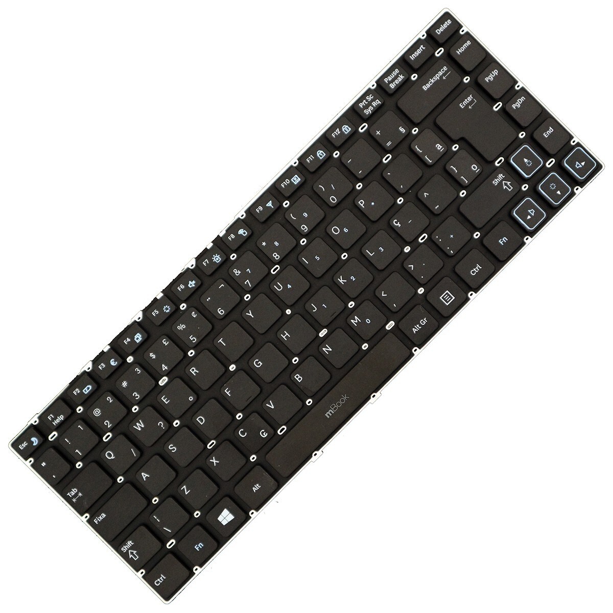 Teclado compatível com Samsung V122960BK1 com ç, 