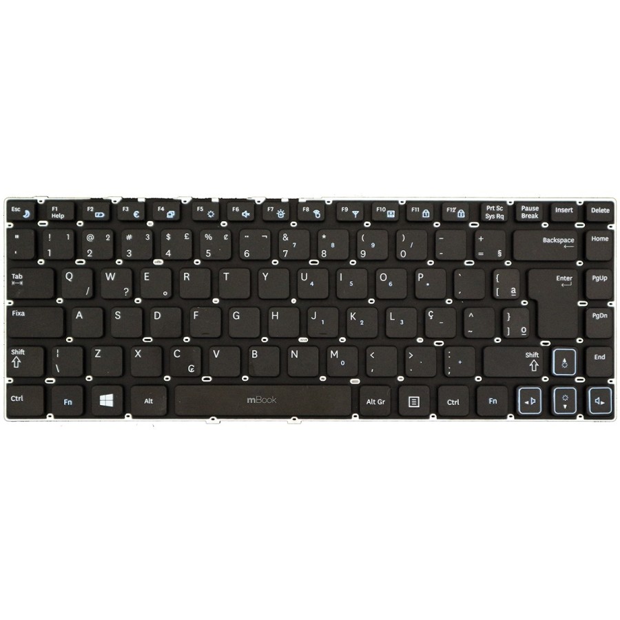 Teclado compatível com Samsung V122960BK1 com ç, 