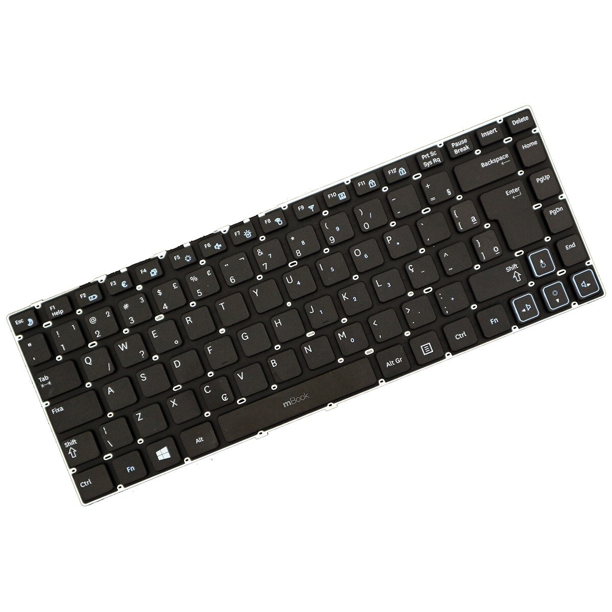 Teclado compatível com Samsung V122960BK1 com ç, 