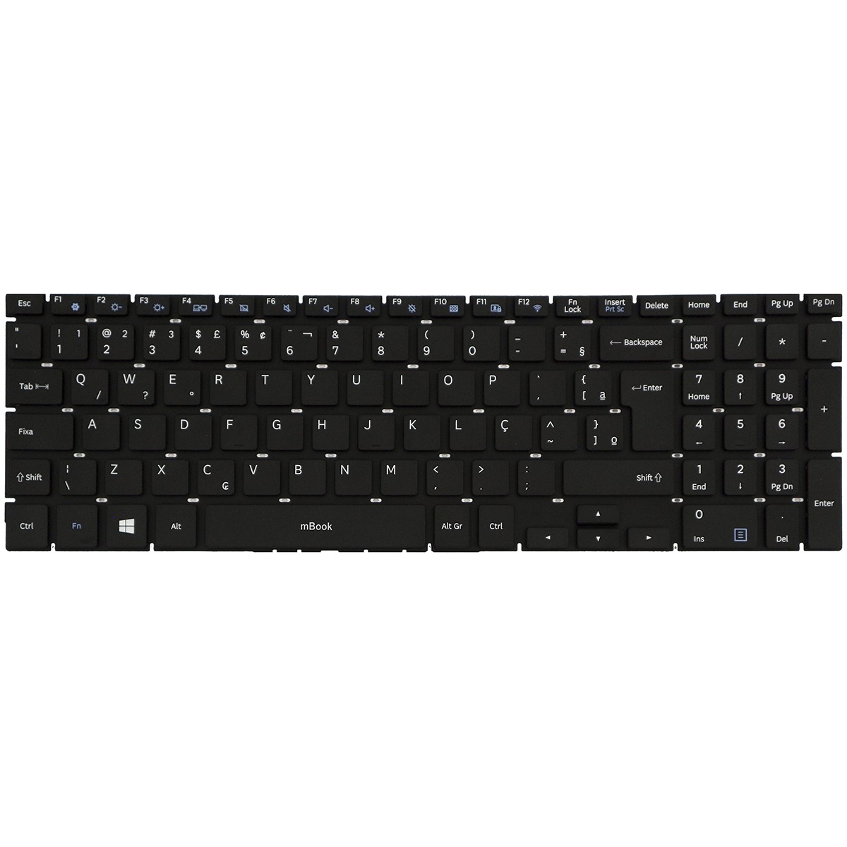 Teclado compatível com Samsung NSK-MS2SN com ç preto, 