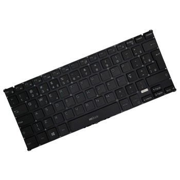 Teclado compatível com Dell 03484F com ç sem moldura, 