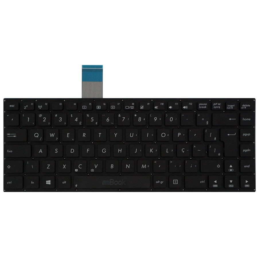 Teclado compatível Asus 0KNB0-4122CB00 com ç sem moldura, 