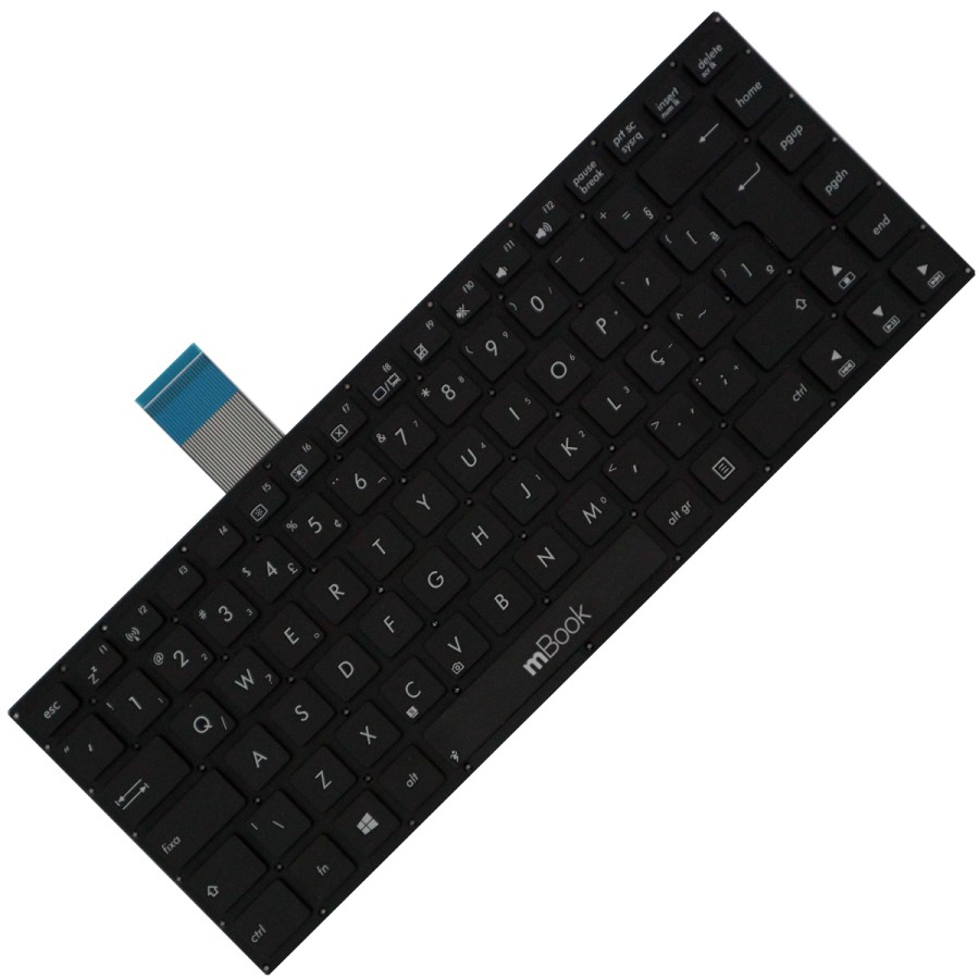 Teclado compatível Asus 0KNB0-4122CB00 com ç sem moldura, 