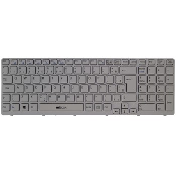 Teclado compatível Sony 9Z.N6CBQ.D01 branco com moldura, 