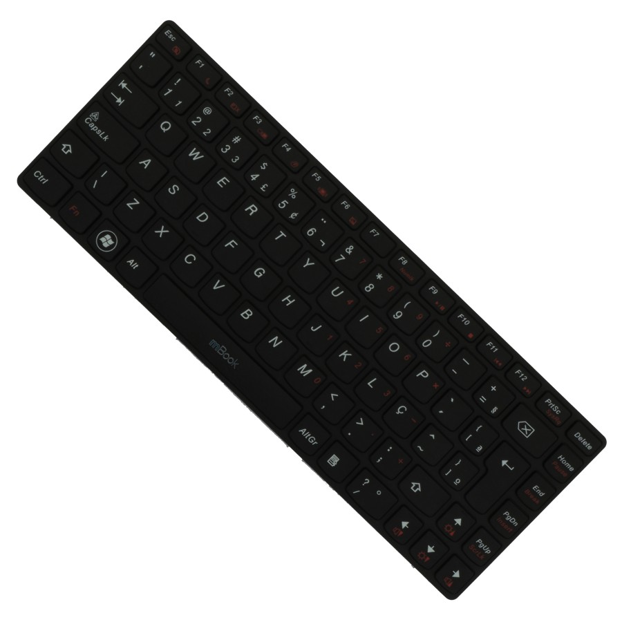 Teclado compatível Lenovo 9Z.N5TSC.01B com moldura e Ç, 