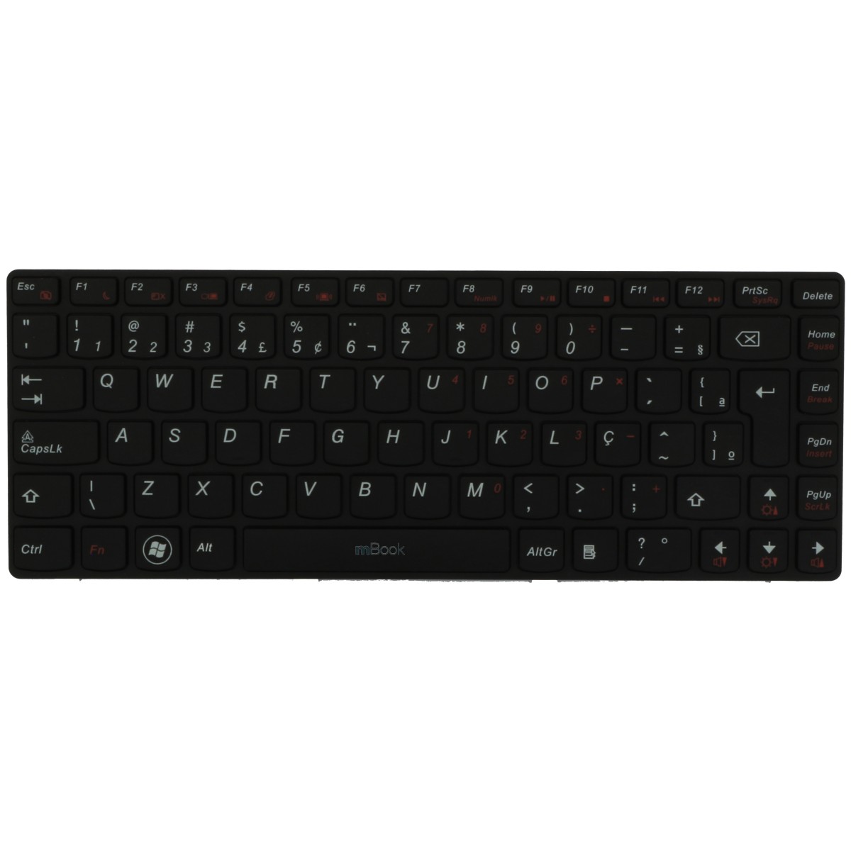 Teclado compatível Lenovo 9Z.N5TSC.01B com moldura e Ç, 