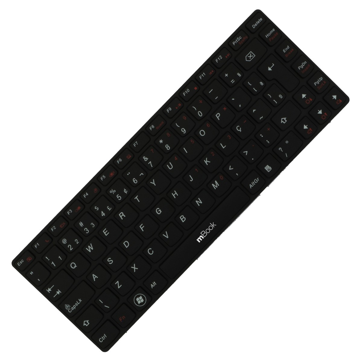 Teclado compatível Lenovo V-116920EK1-BR com moldura, 