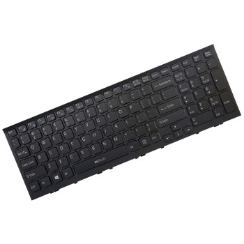Teclado para Vaio 9Z.N5CSQ.001 com moldura inglês americano, 