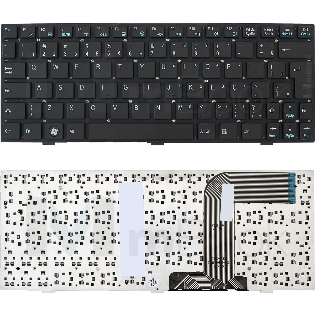 Teclado para Philco 10D-L123ML com ç sem moldura, 
