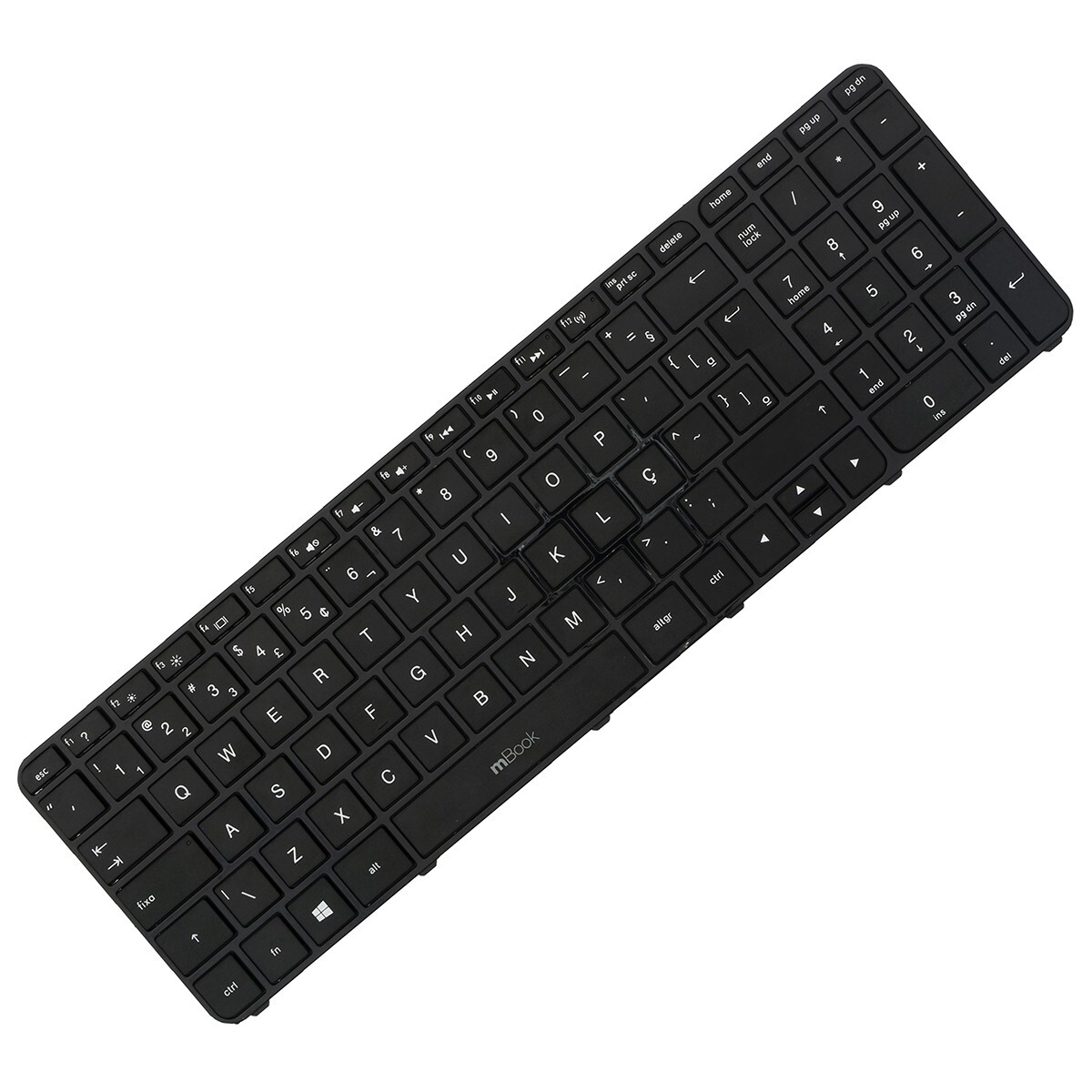 Teclado compatível com HP 703915-001 com moldura, 