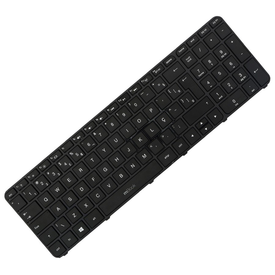 Teclado compatível com HP 701684-001 com moldura, 