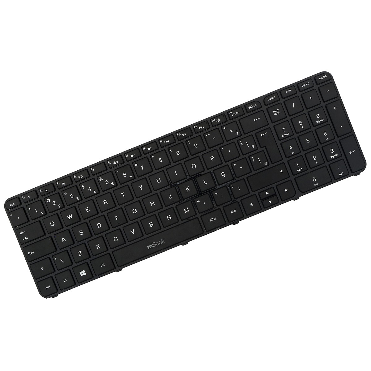Teclado compatível com HP 701684-001 com moldura, 