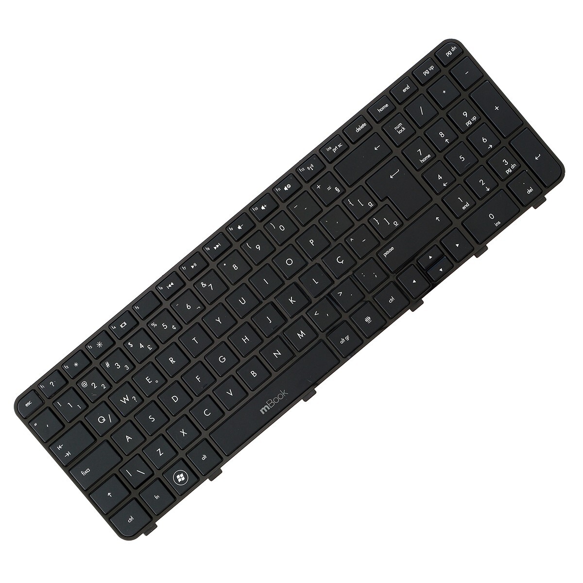 Teclado compatível com HP 665326-001 com moldura, 