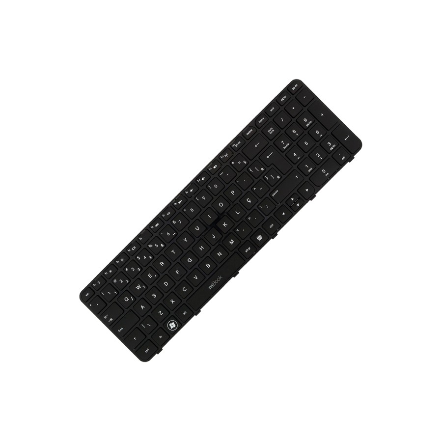 Teclado compatível com HP 697452-001 com ç e moldura, 